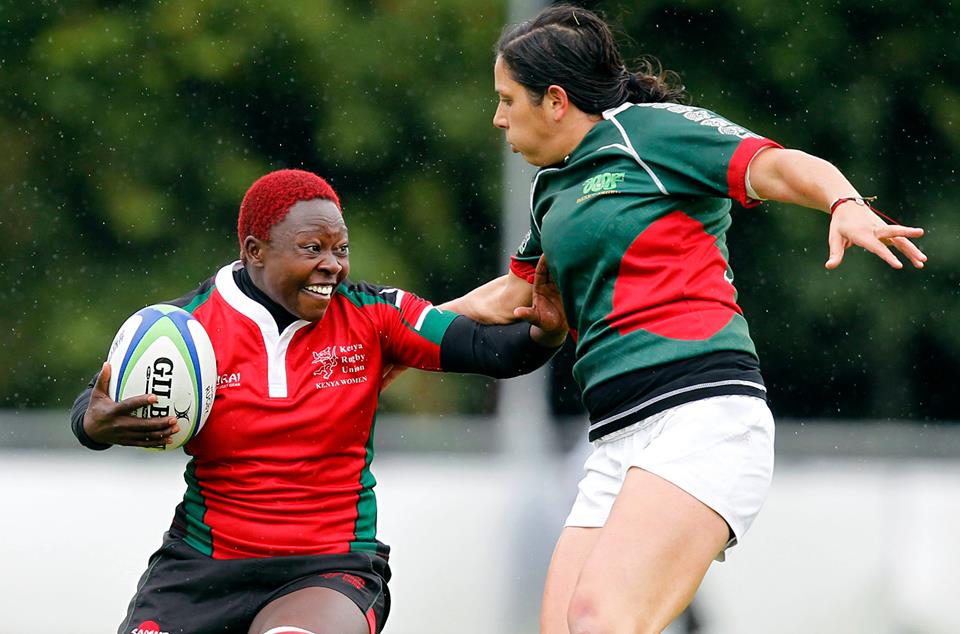 Janet Owino in action for KenyaLionesses