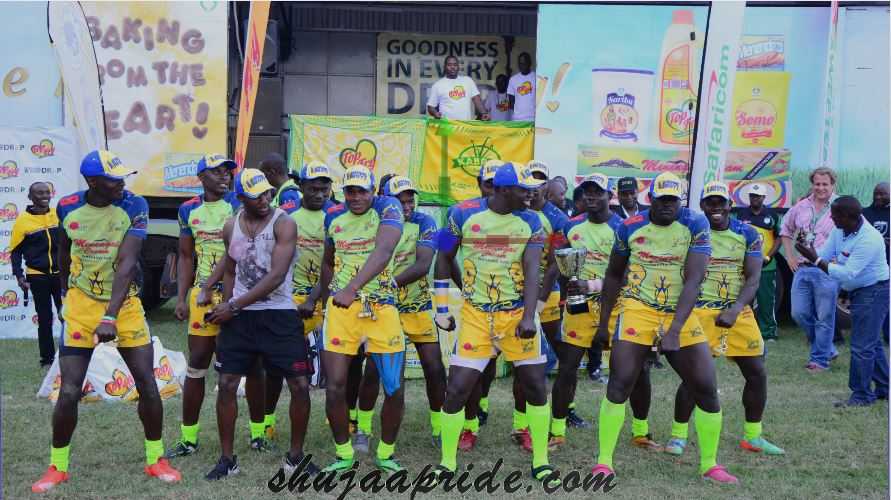 Homeboyz dance after winning Prinsloo sevens