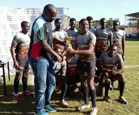 Photo : Kenya 7s Head Coach Felix Totty Ochieng and Mwamba Players.