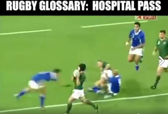 Rugby glossary : Hospital pass
